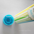 Embalagem plástica do tubo da loção boby do huaxin de 250ml com tampão superior da aleta